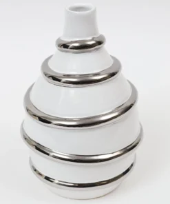Inspire Me! Home Decor White Porcelain Vase With Stripe Design (2 Colors)