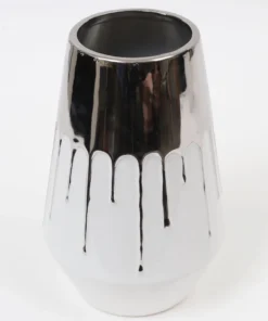 Inspire Me! Home Decor White Porcelain Vase Dipped Design (2 Colors)