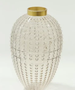Inspire Me! Home Decor Studded Amber Glass Vase Wtih Gold Rim