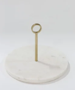 Inspire Me! Home Decor KITCHEN Marble Coffee/Tea Round Serving Tray