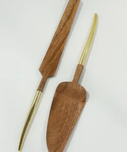 Inspire Me! Home Decor Wood Servers W/ Gold Metal Handle