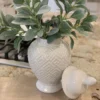Inspire Me! Home Decor White Geometric Ceramic Ginger Jar