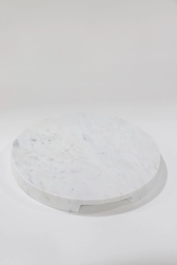 Inspire Me! Home Decor Round Marble Tray With Handle Grooves 6 Inspire Me! Home Decor Round Marble Tray With Handle Grooves