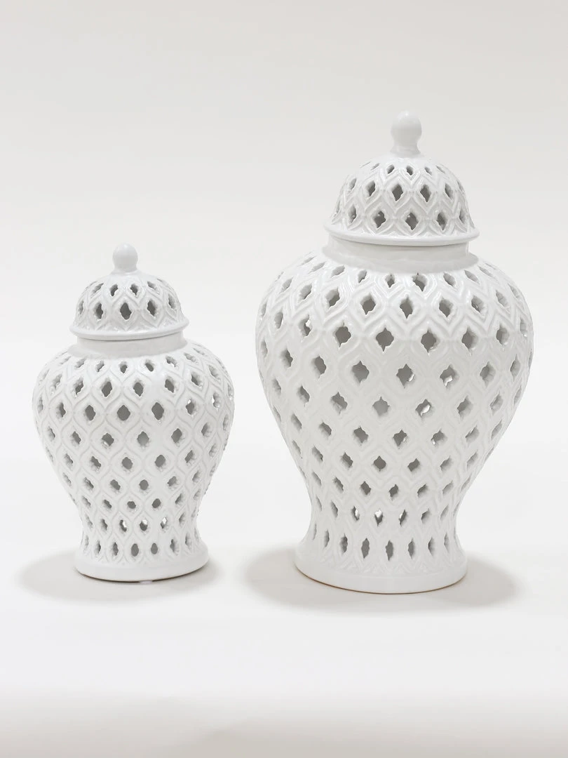 Inspire Me! Home Decor Extra Mini/Miniature White Ginger Jar 5 Inspire Me! Home Decor Extra Mini/Miniature White Ginger Jar