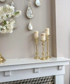 Inspire Me! Home Decor Gold Bead Detailed Candleholder (3 Sizes)