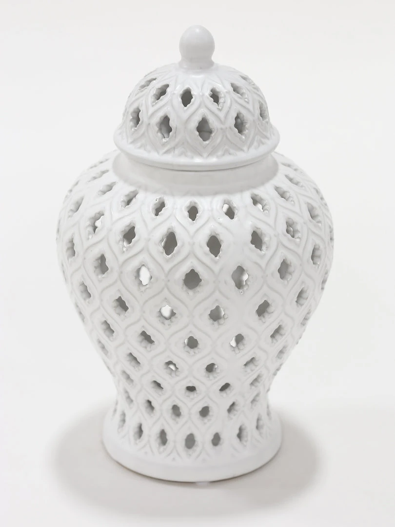 Inspire Me! Home Decor Extra Mini/Miniature White Ginger Jar 6 Inspire Me! Home Decor Extra Mini/Miniature White Ginger Jar