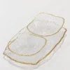 Inspire Me! Home Decor Glass Textured Serving Set With Gold Trim