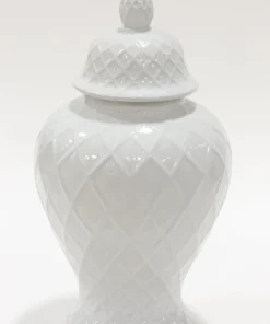 Inspire Me! Home Decor White Lattice Ginger Jar (2 Sizes)