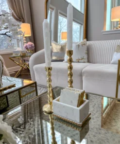 Inspire Me! Home Decor White Marble Decorative Box