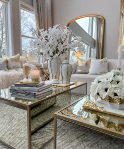 Inspire Me! Home Decor White Ginger Jar With Gold Details (3 Sizes)