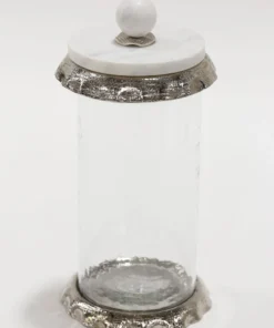 Inspire Me! Home Decor Marble & Silver Hammered Canisters