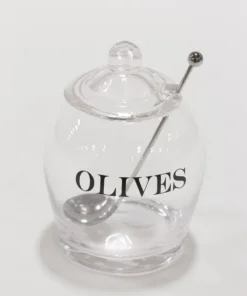 Inspire Me! Home Decor Glass Olive Jar W/ Metal Spoon