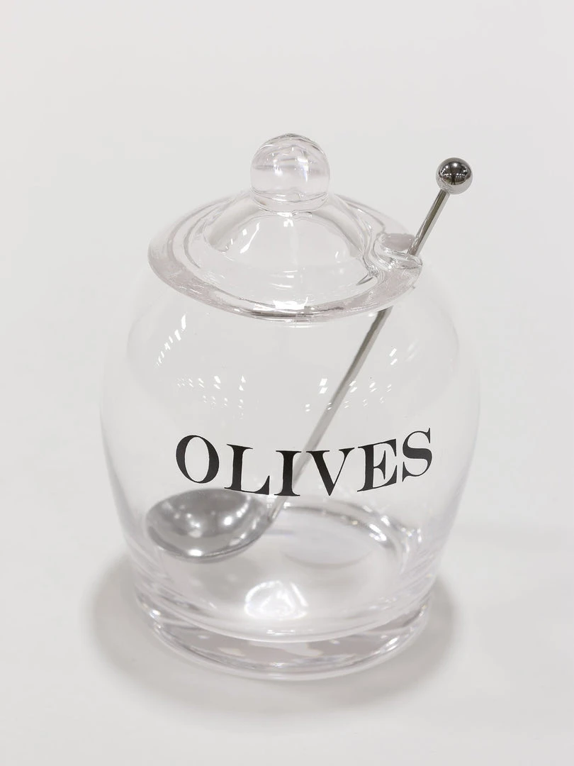 Inspire Me! Home Decor Glass Olive Jar W/ Metal Spoon 4 Inspire Me! Home Decor Glass Olive Jar W/ Metal Spoon