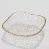 Inspire Me! Home Decor Glass Textured Square Soup Bowls With Gold Trim