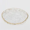 Inspire Me! Home Decor Glass Textured Dessert Plate With Gold Trim