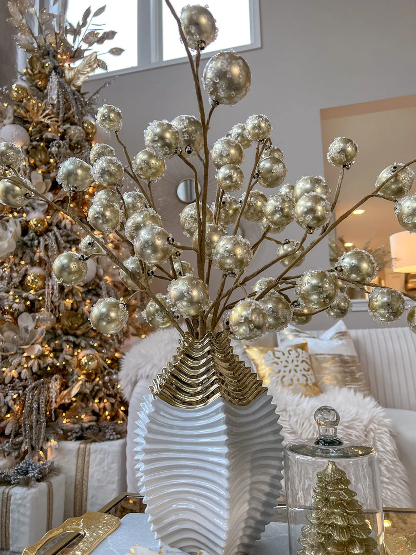 Inspire Me! Home Decor Gold Pearl Orb Spray 3 Inspire Me! Home Decor Gold Pearl Orb Spray