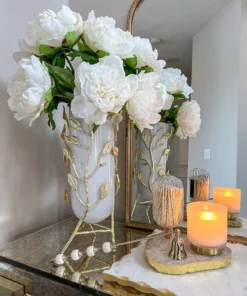 Inspire Me! Home Decor Cream Real Touch Peony Stem
