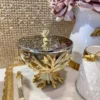Inspire Me! Home Decor Glass Bowl On Gold Metal Branch Base With Lid