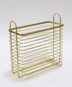 Inspire Me! Home Decor Tall Gold Metal Baskets (Set Of 2) 9 Inspire Me! Home Decor Tall Gold Metal Baskets (Set Of 2)