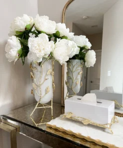 Inspire Me! Home Decor Gold Branch Vase With White Glass Insert