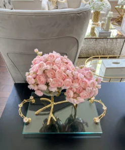 Inspire Me! Home Decor Gold Branch Centerpiece With 2 Glass Crackled Bowls