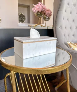 Inspire Me! Home Decor Gold Metal Mirrored Side Table With Rack