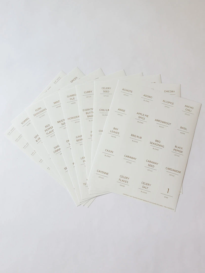 Inspire Me! Home Decor Gold Square Spice Labels 4 Inspire Me! Home Decor Gold Square Spice Labels