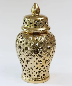 Inspire Me! Home Decor Ginger Jars Gold Beaded Ginger Jar (2 Sizes)