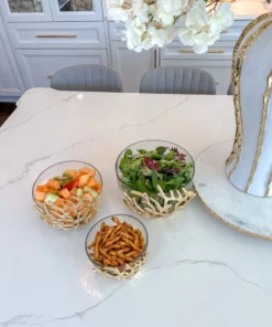 Inspire Me! Home Decor Bowls With Gold Textured Design (3 Sizes) 13 Inspire Me! Home Decor Bowls With Gold Textured Design (3 Sizes)