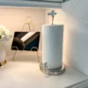 Inspire Me! Home Decor Gold Paper Towel Holder With White Jeweled Flower Details