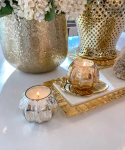 Inspire Me! Home Decor Gold Mercury Glass Pumpkin Scented Candle