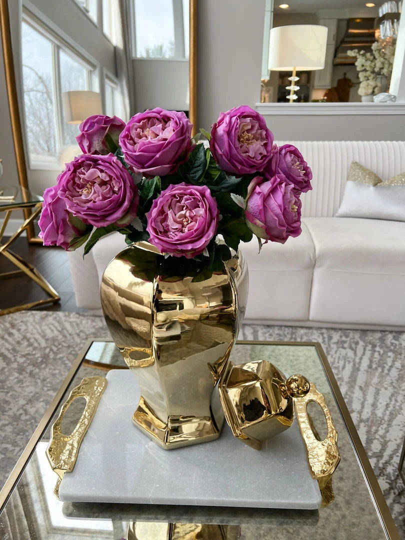 Inspire Me! Home Decor Gold Hexagon Ginger Jar (2 Sizes) 6 Inspire Me! Home Decor Gold Hexagon Ginger Jar (2 Sizes)