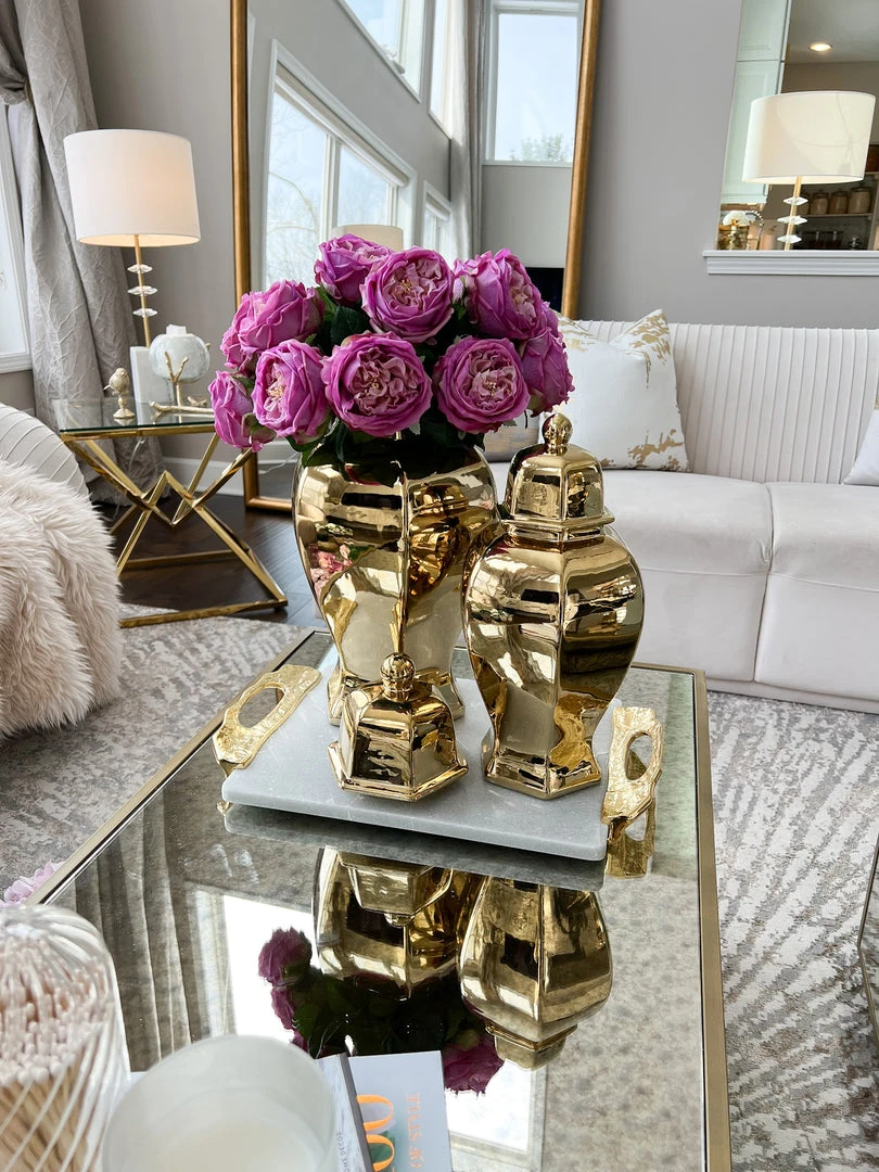 Inspire Me! Home Decor Gold Hexagon Ginger Jar (2 Sizes) 3 Inspire Me! Home Decor Gold Hexagon Ginger Jar (2 Sizes)