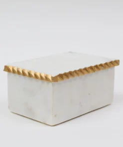 Inspire Me! Home Decor White Marble Decorative Box