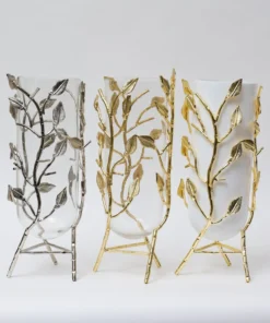 Inspire Me! Home Decor Gold Branch Vase With White Glass Insert