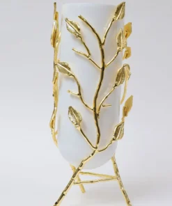 Inspire Me! Home Decor Gold Branch Vase With White Glass Insert