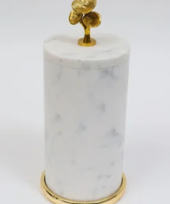 Inspire Me! Home Decor Marble Canisters With Floral Design Lid (2 Colors, 3 Sizes) Gold