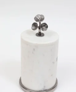 Inspire Me! Home Decor Marble Canisters With Floral Design Lid (2 Colors, 3 Sizes) Gold