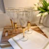 Inspire Me! Home Decor Set Of 6 Gold Stemmed Wine Glasses