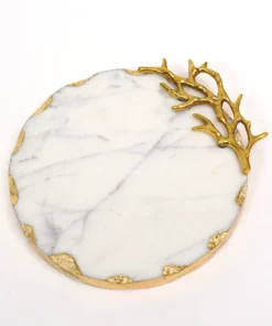 Inspire Me! Home Decor Round Marble Detailed Trivet (2 Styles)