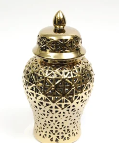 Inspire Me! Home Decor Gold Pierced Ginger Jar (2 Sizes)