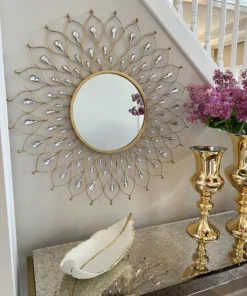 Inspire Me! Home Decor Golden Jeweled Sunburst MIrror 9 Inspire Me! Home Decor Golden Jeweled Sunburst MIrror