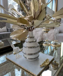 Inspire Me! Home Decor White Porcelain Vase With Stripe Design (2 Colors)