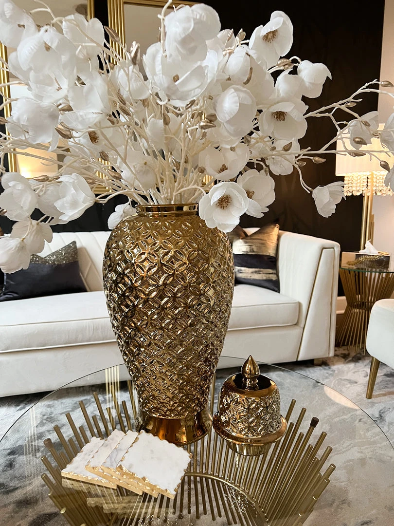 Inspire Me! Home Decor Gold Ginger Jar Lattice Design (2 Sizes) 7 Inspire Me! Home Decor Gold Ginger Jar Lattice Design (2 Sizes)