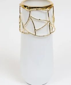 Inspire Me! Home Decor White Glass Vase With Mesh Design (2 Styles) "From Pops Of Color Home Collection"