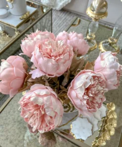 Inspire Me! Home Decor Pink Sparkle Peony Stem