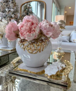 Inspire Me! Home Decor Pink Sparkle Peony Stem