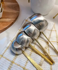 Inspire Me! Home Decor Measuring Cups With Textured Gold Handle