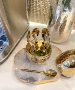 Inspire Me! Home Decor Gold Egg Shaped Utensil Holder (2 Styles)