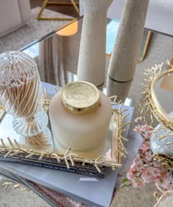 Inspire Me! Home Decor 5" Vanilla Candle With Gold Lid